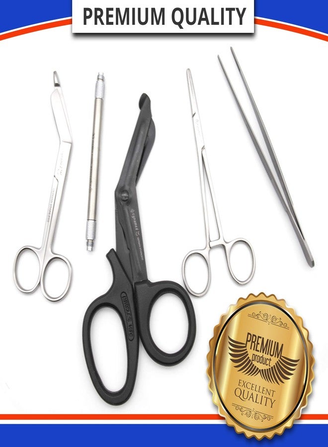 Cynamed First Responder Medical Tool Kit - Bandage Scissors, Magnetic Debris Remover, EMT Shears, Hemostat, Tweezers - Adjustable Multi-Pocket Nylon Belt Pouch - Paramedic, Nurse, Emergency Responders - Image 5